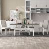 TREXM 6-Piece Classic Dining Table Set, Rectangular Extendable Dining Table with two 12"W Removable Leaves and 4 Upholstered Chairs & 1 Bench for Dini