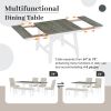 TREXM 6-Piece Classic Dining Table Set, Rectangular Extendable Dining Table with two 12"W Removable Leaves and 4 Upholstered Chairs & 1 Bench for Dini