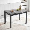5-Piece Slate Dining Table Dining Set Including Yellow Velvet High Back Black Color Legs for Living Room,Dining Room,Kitchen