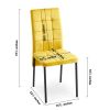 5-Piece Slate Dining Table Dining Set Including Yellow Velvet High Back Black Color Legs for Living Room,Dining Room,Kitchen