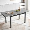 5-Piece Slate Dining Table Dining Set Including Yellow Velvet High Back Black Color Legs for Living Room,Dining Room,Kitchen