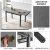 5-Piece Slate Dining Table Dining Set Including Yellow Velvet High Back Black Color Legs for Living Room,Dining Room,Kitchen